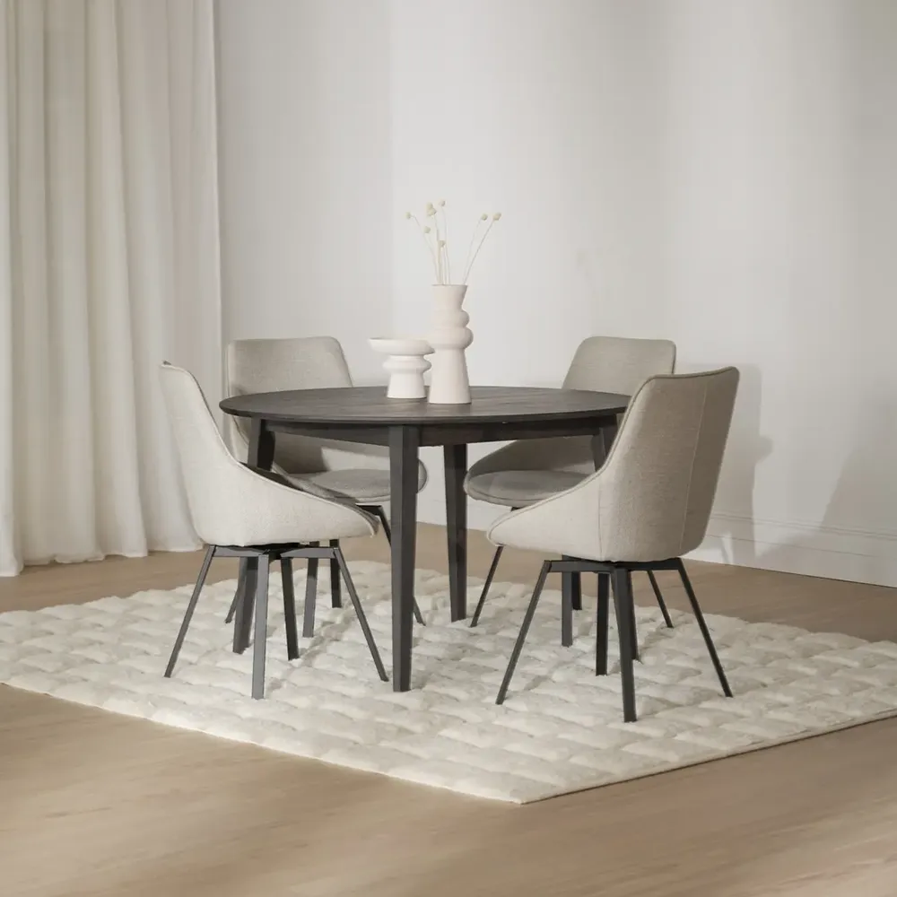 Filippa dining table 120-165x120 cm dark brown oak