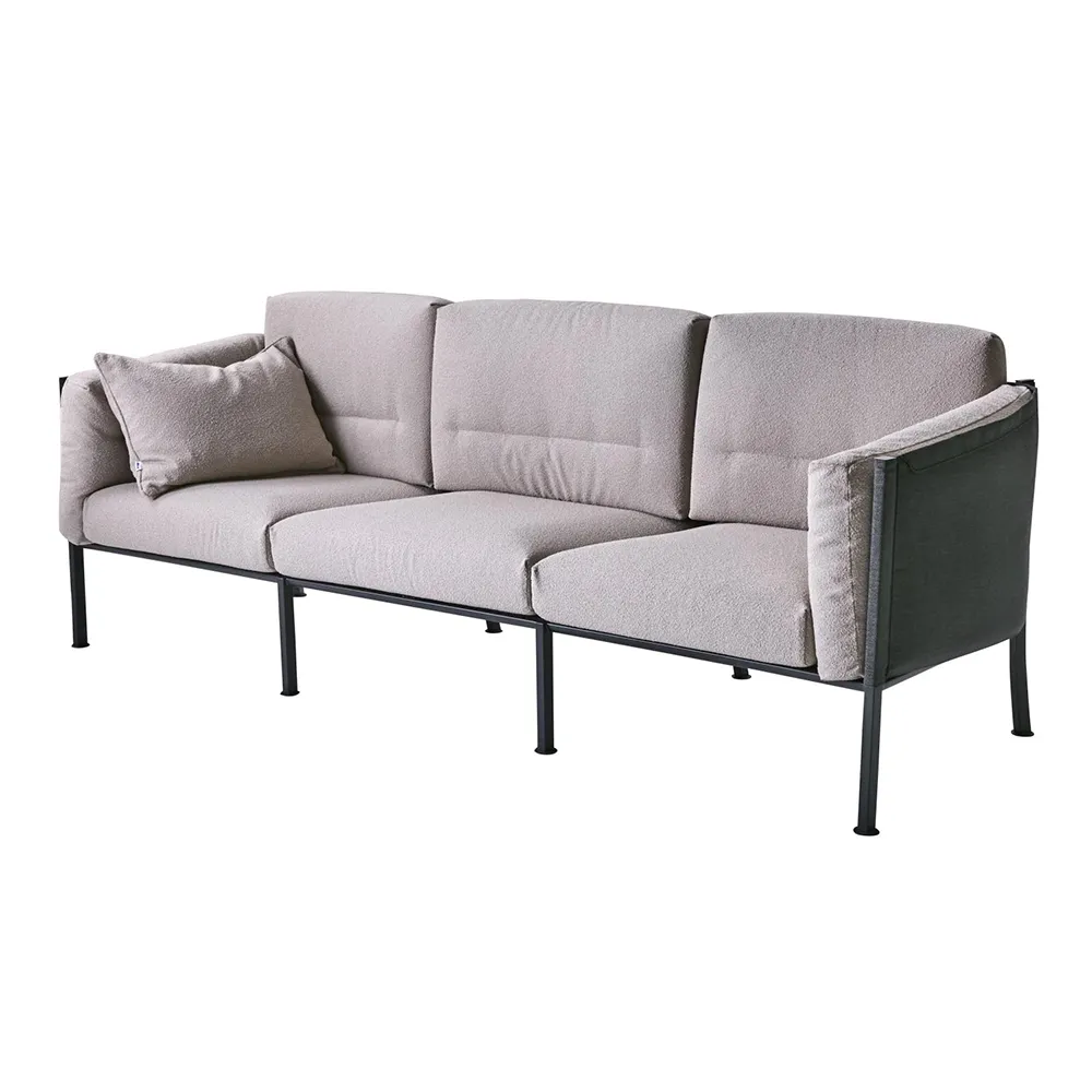 DELUX Sofa - Teddy Beige/ Black