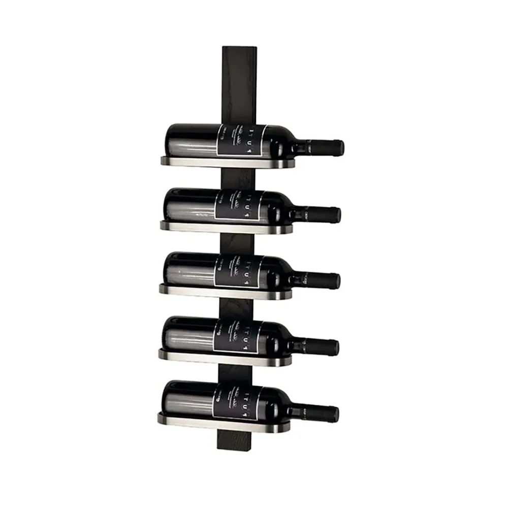 Mazzi Wine rack 5 bottles Black stained Oak/Ground steel