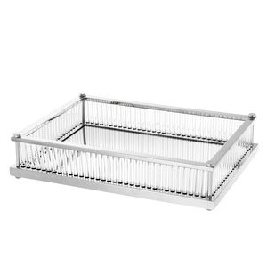 Cora Tray Rectangular Nickel Finish
