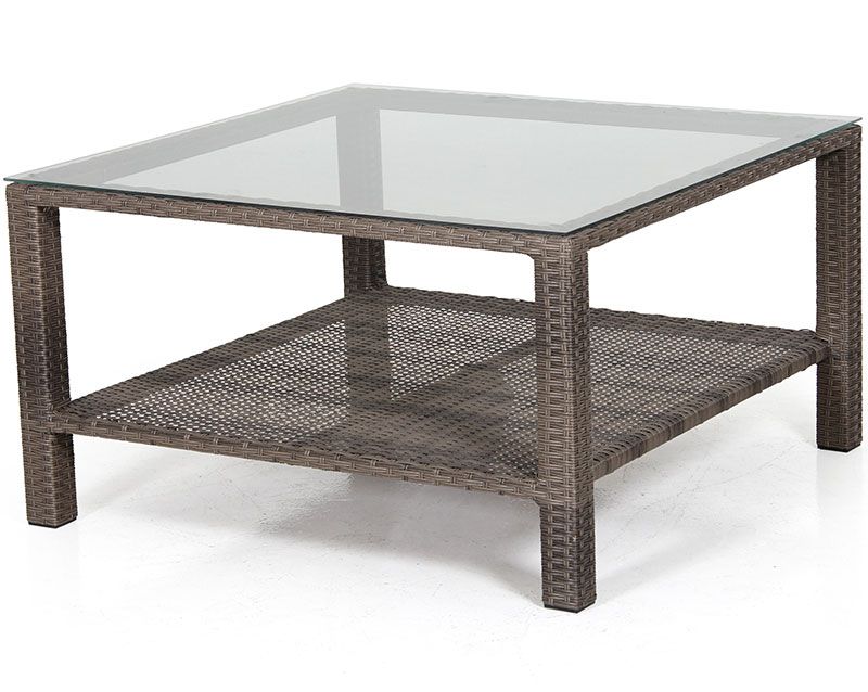 Madison coffee table 86 x 86 cm brown synthetic rattan
