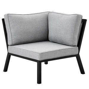 Belfort corner piece including cushions Black / Pearly grey