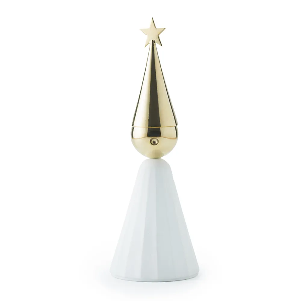Soprano candlestick Brass and white lacquered aluminium