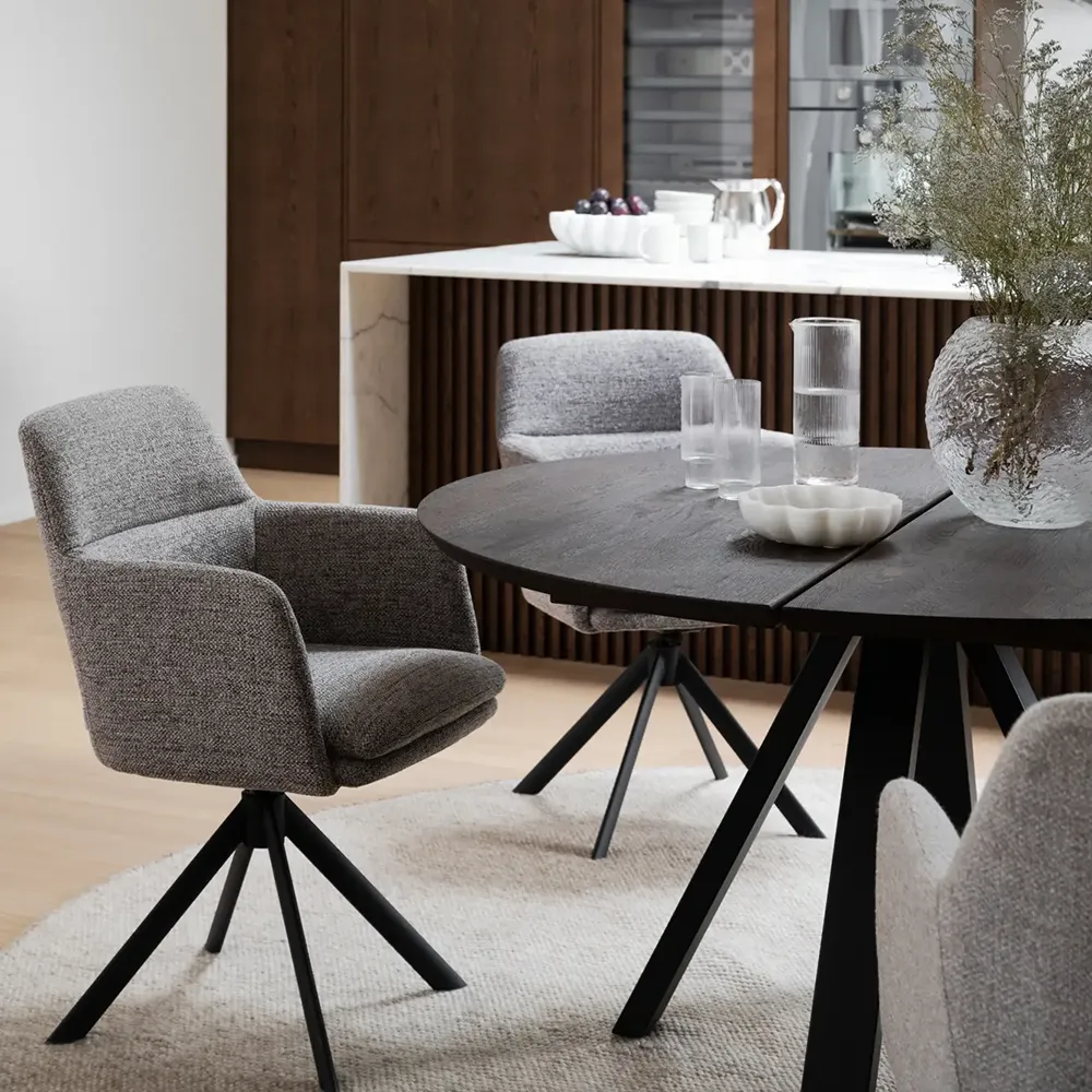 Gladstone chair with armrests dark beige