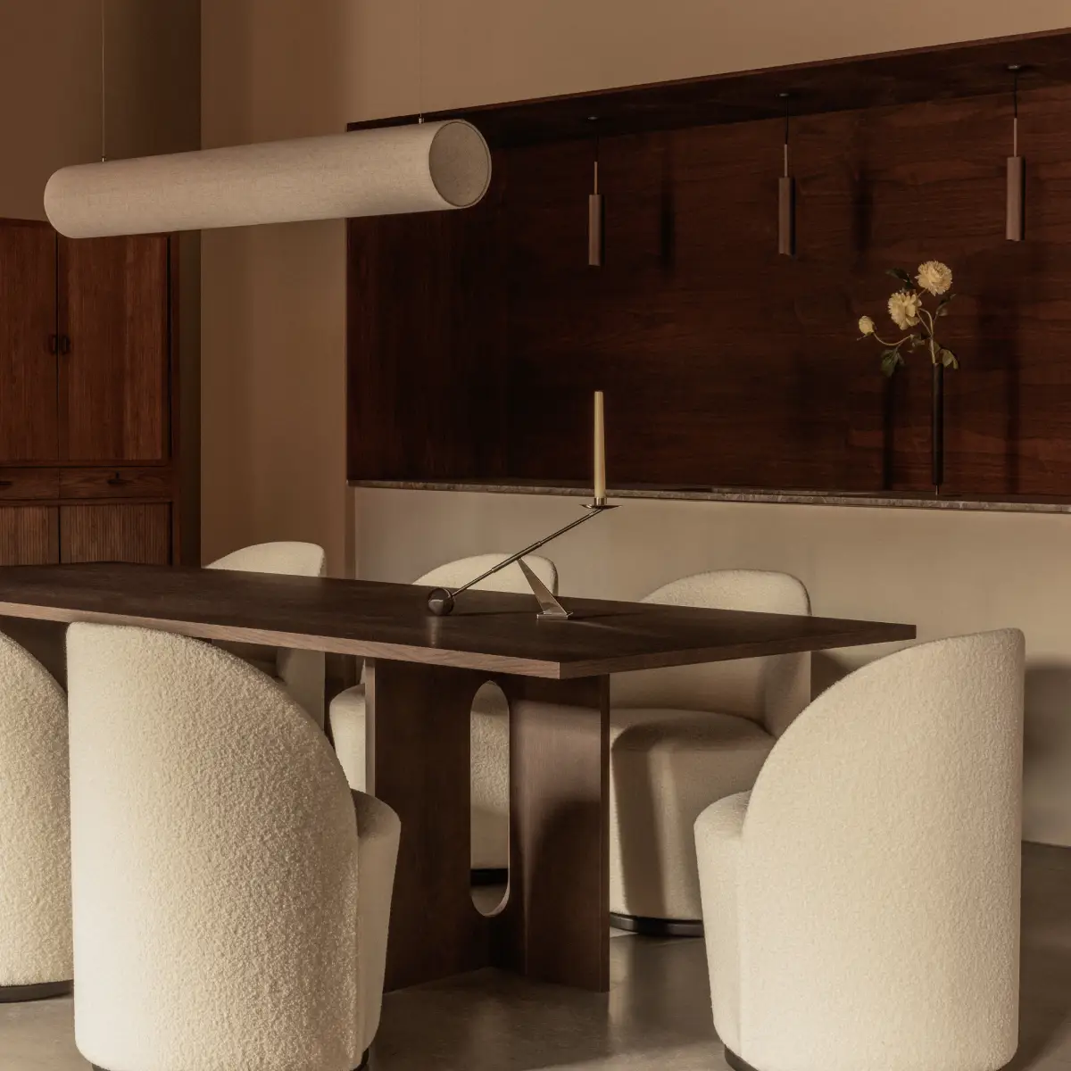 Hashira Linear Ceiling Lamp Linen Raw