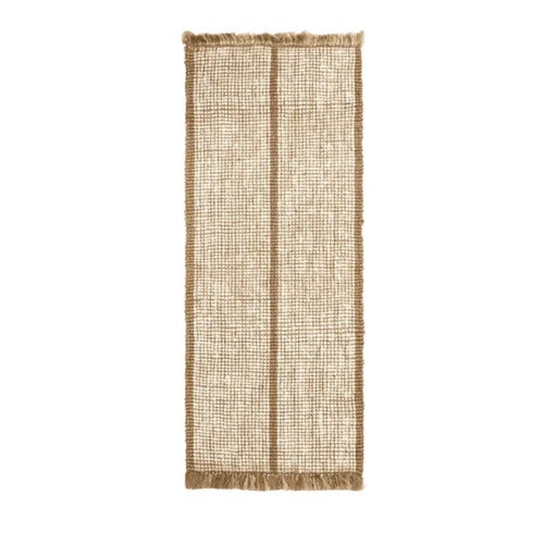 Athens Handwoven Jute Rug 80x200 cm- Natural/Off-whi