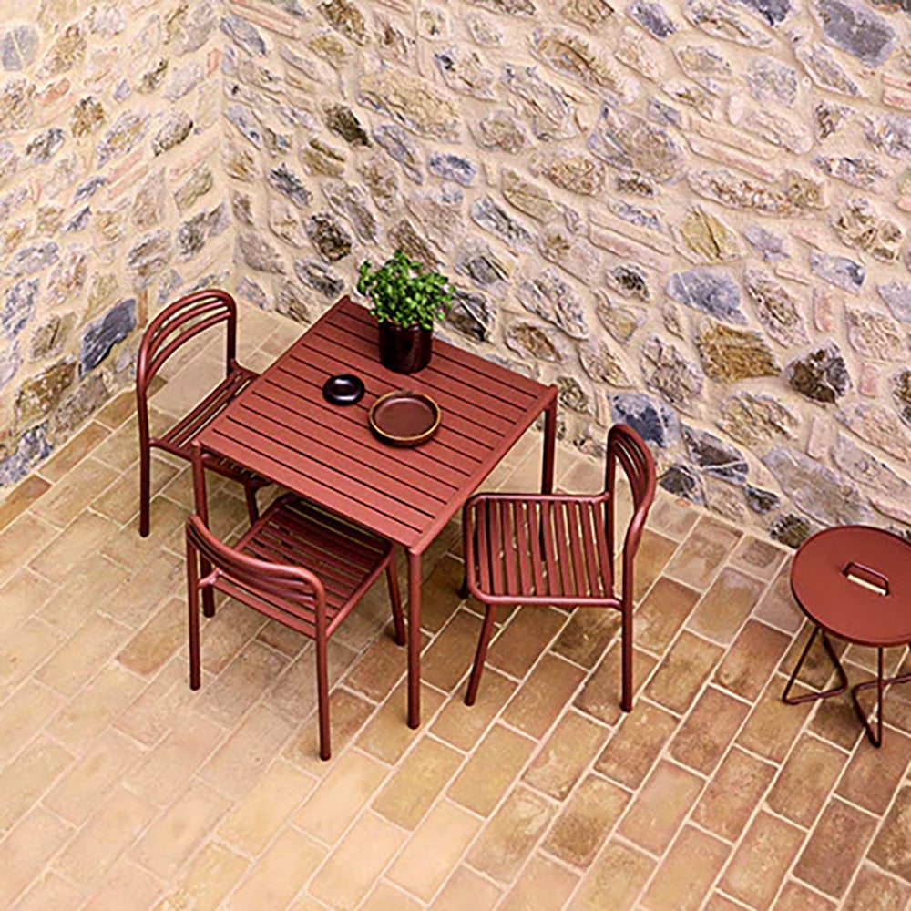 Bliss dining table incl. two chairs - Desert red aluminium