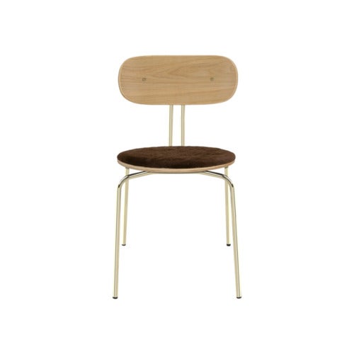 Curious Dining Chair Oak/Brass Teddy Brown