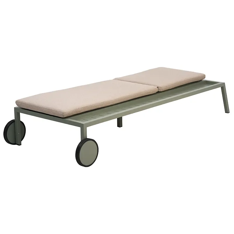 Samvaro sun lounger - Dusty Green/Teddy Beige