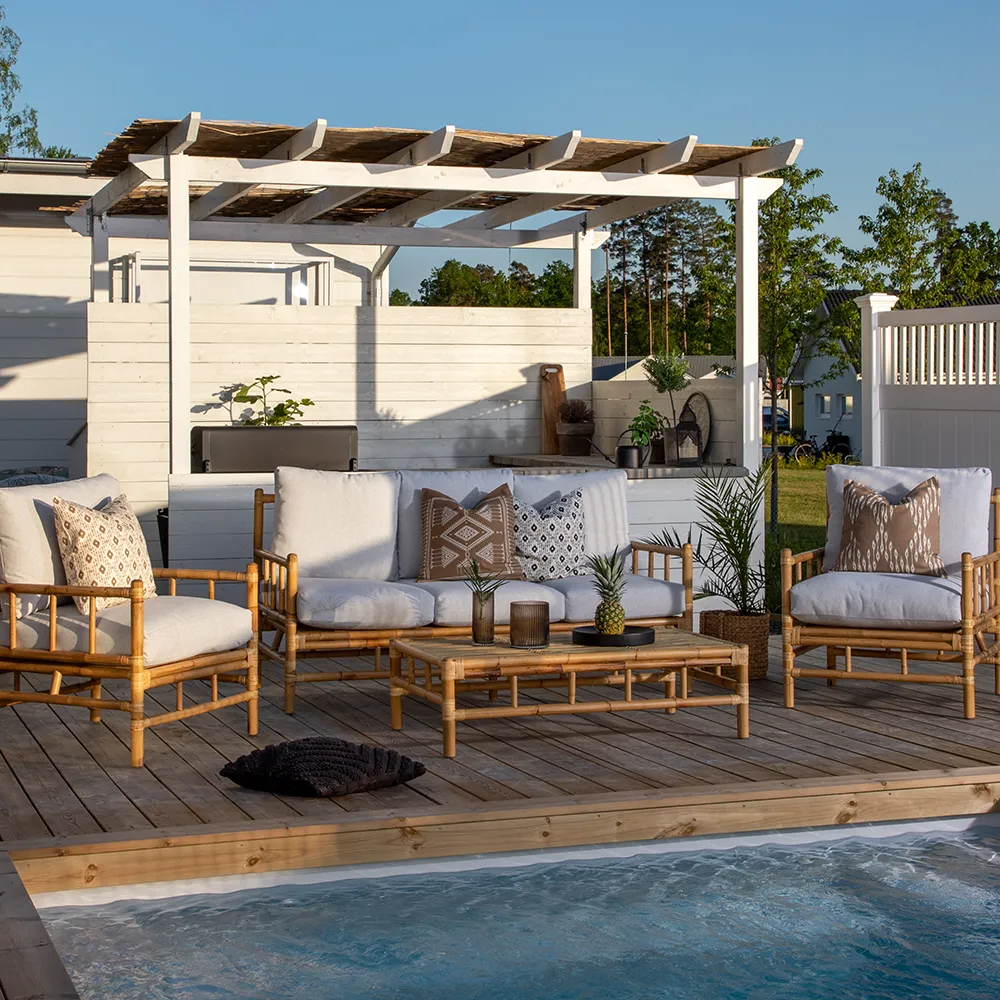 Cane 3-seater sofa Bamboo