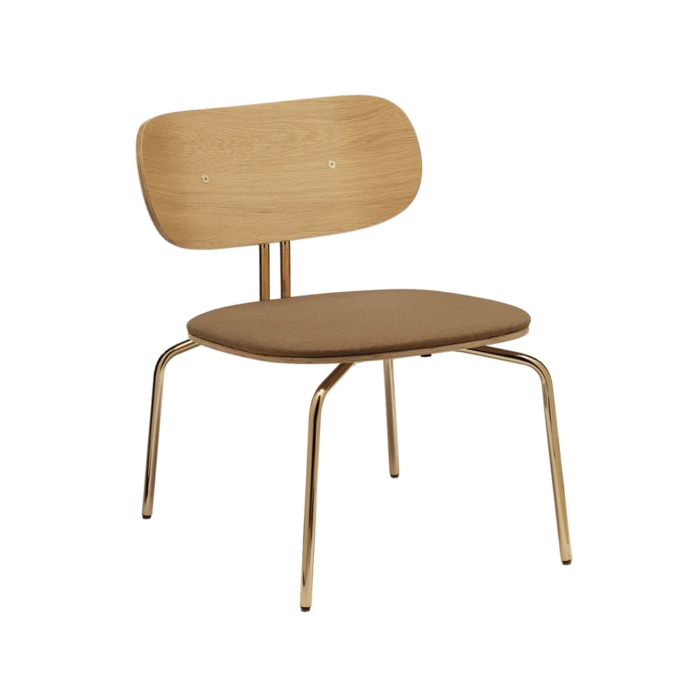 Curious Lounge Chair Oak/Brass Sugar Brown