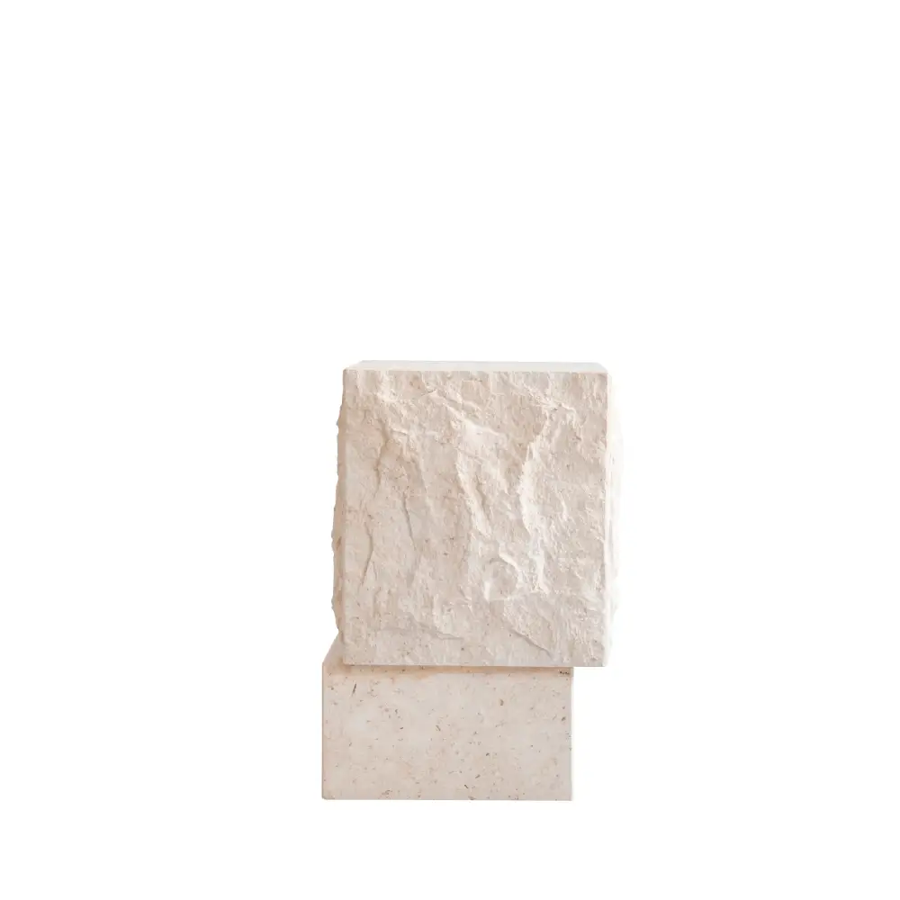 Temple Coffee Table, Tall - Limestone