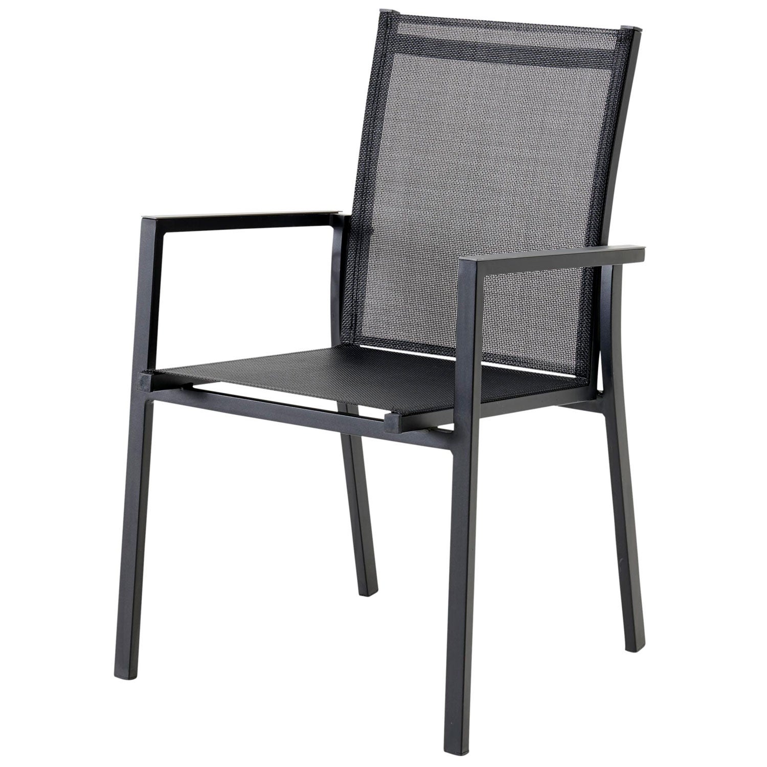 Avanti stacking chair black/anthracite aluminium/textilene