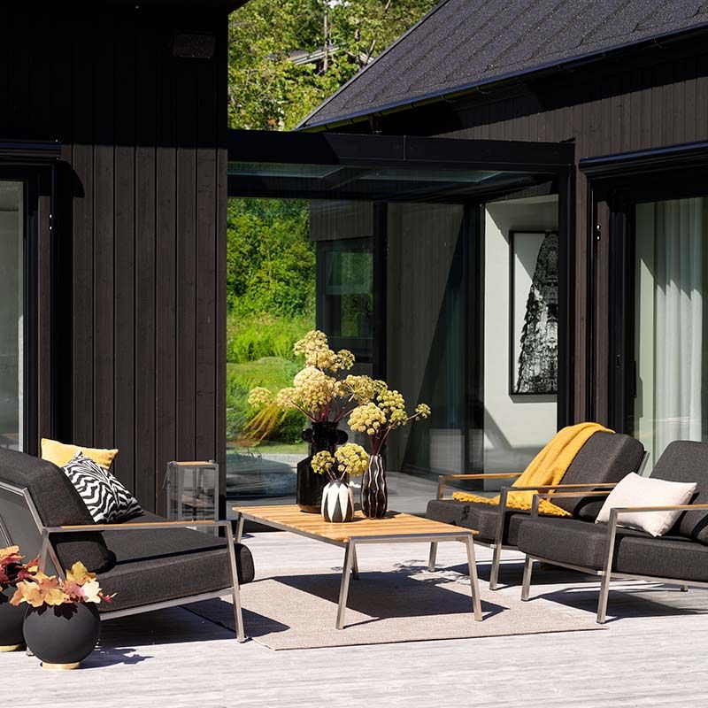 Naos 2.5-seater sofa stainless steel/nearly black