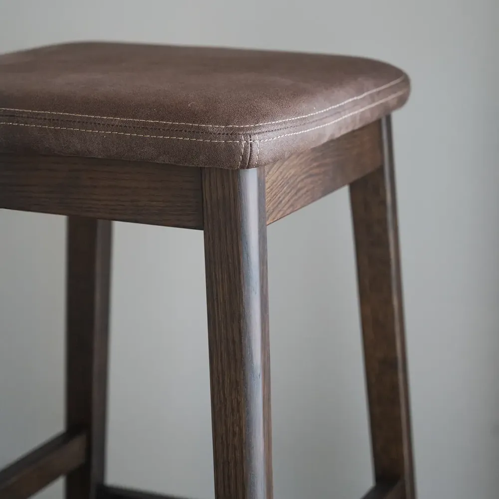 Livermore bar stool brown oak/leather