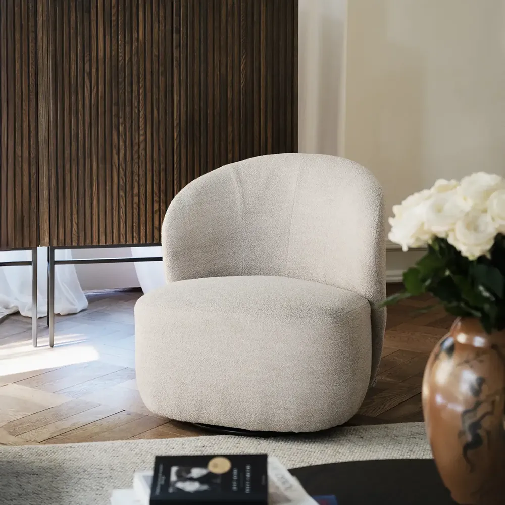 Roselawn swivel armchair in light beige