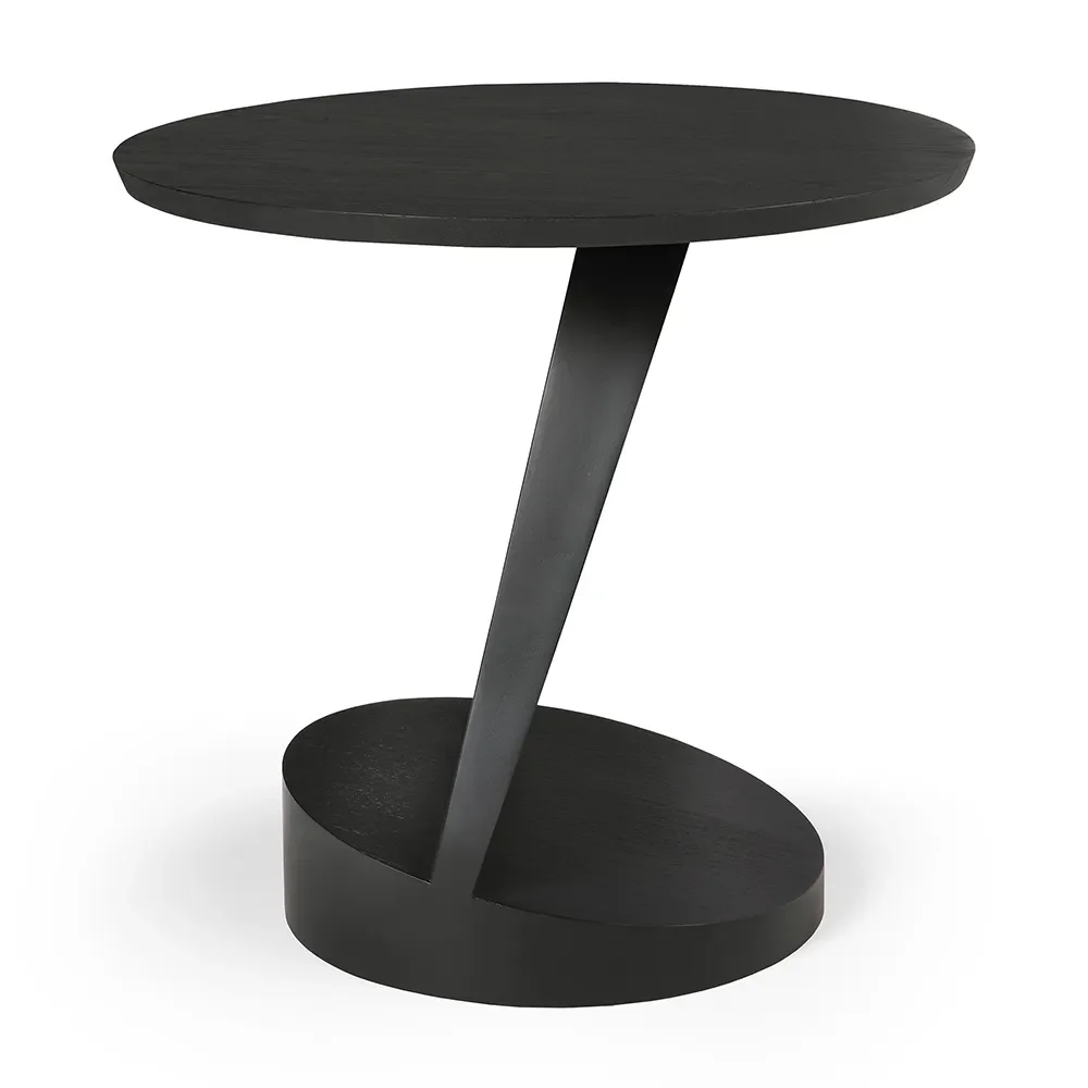 Oblic Side Table Black lacquered teak
