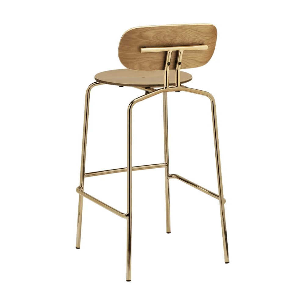 Curious Bar Stool Oak/Brass