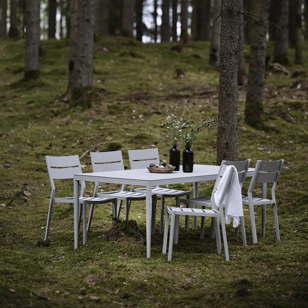 Bigby Dining table 195x90 cm light grey