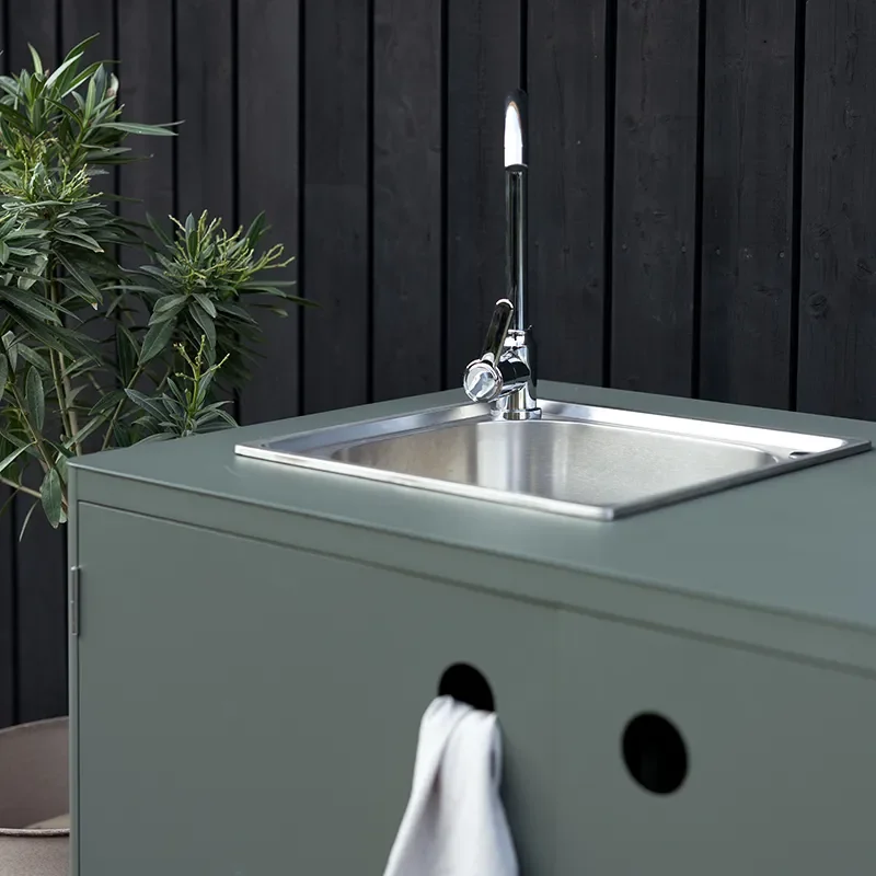 Kelia outdoor kitchen   with sink and tap  Nordic Green