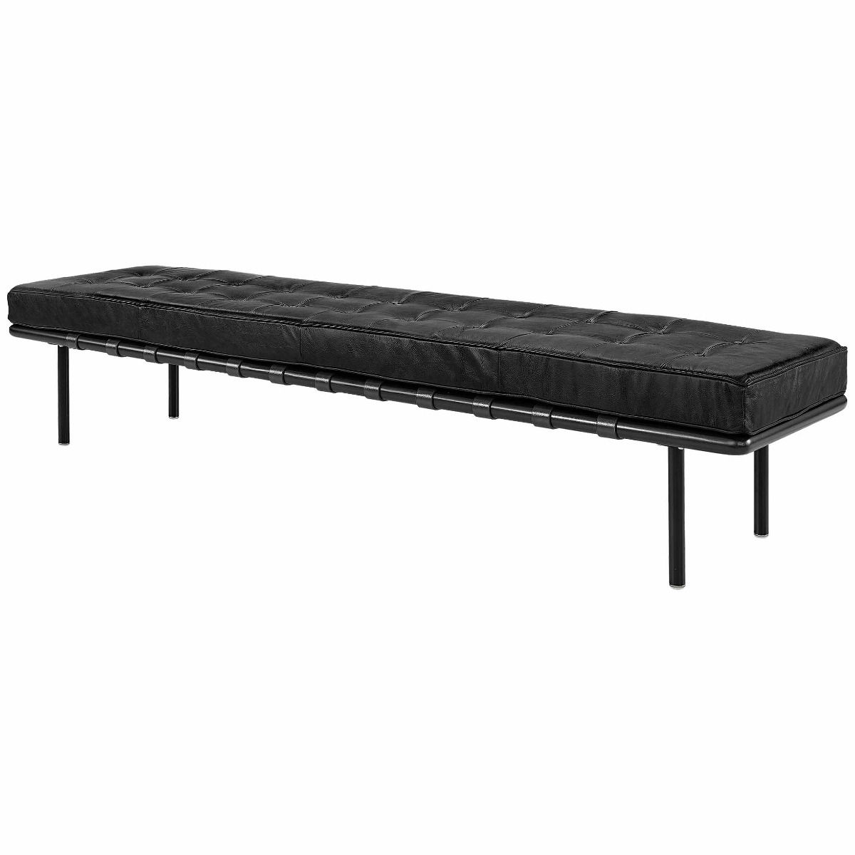 Princetown Bench 198 Cm Black Leather