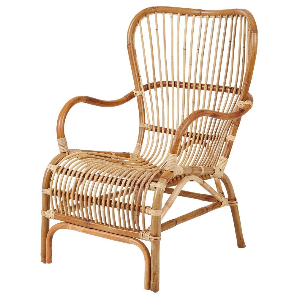 Vallda rattan wingback armchair