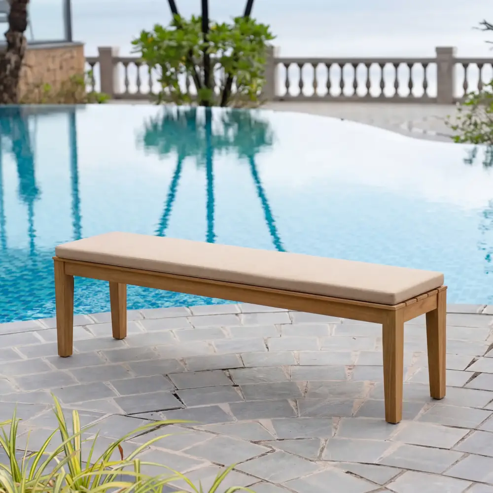 Gunnaröd bench teak incl. cushion blue