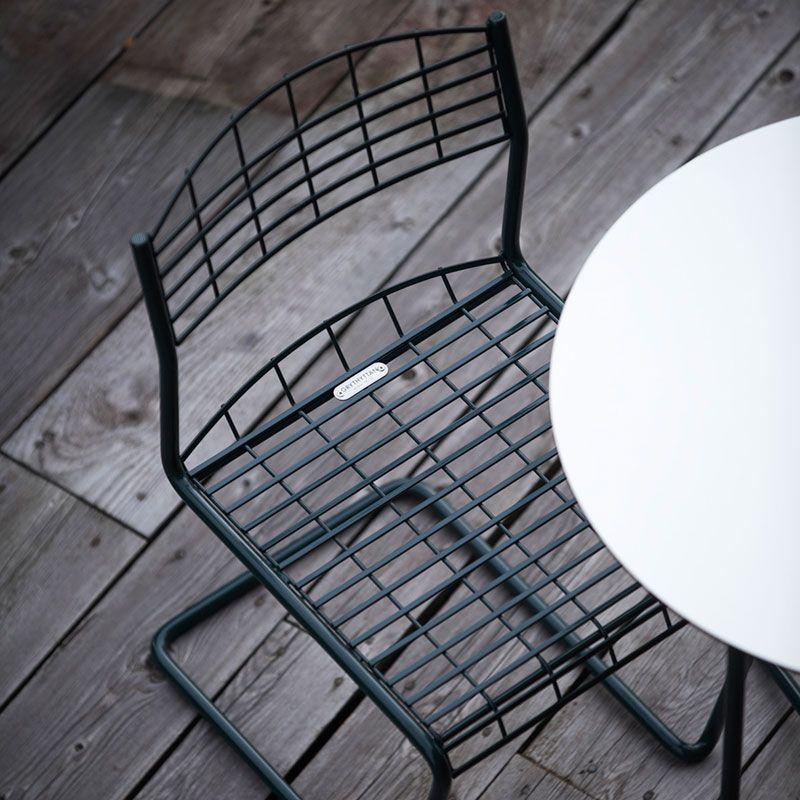 Table High Tech 60 White Laminate / Black Stand Ø 60 Cm