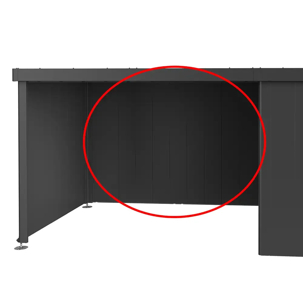 Back wall for Side Roof Garden Shed Neo metallic dark silver