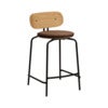 Curious Low Bar Stool Oak/Black Teddy Brown