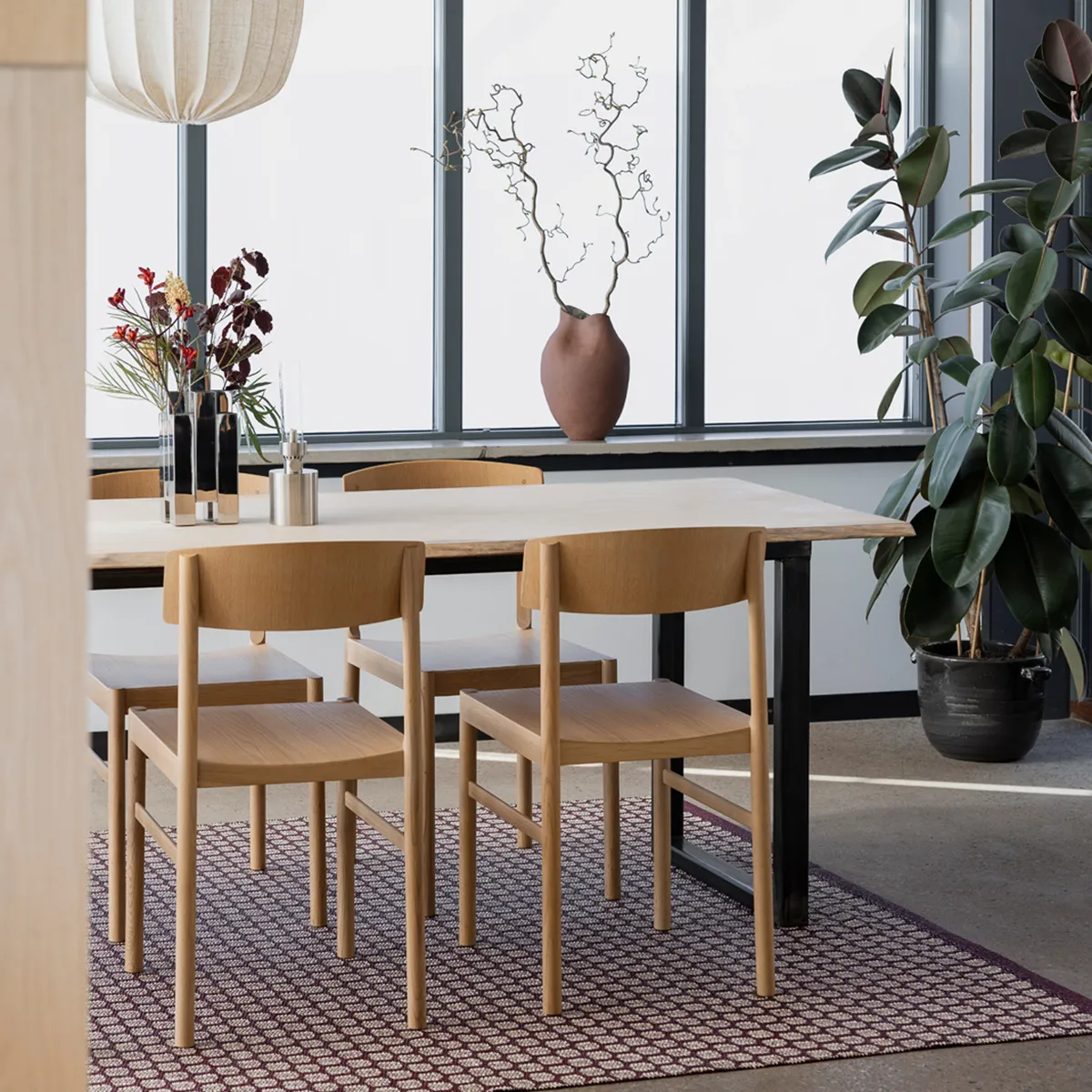 Reversible Plastic Rug MIMI Burgundy/Cream 180x260 cm
