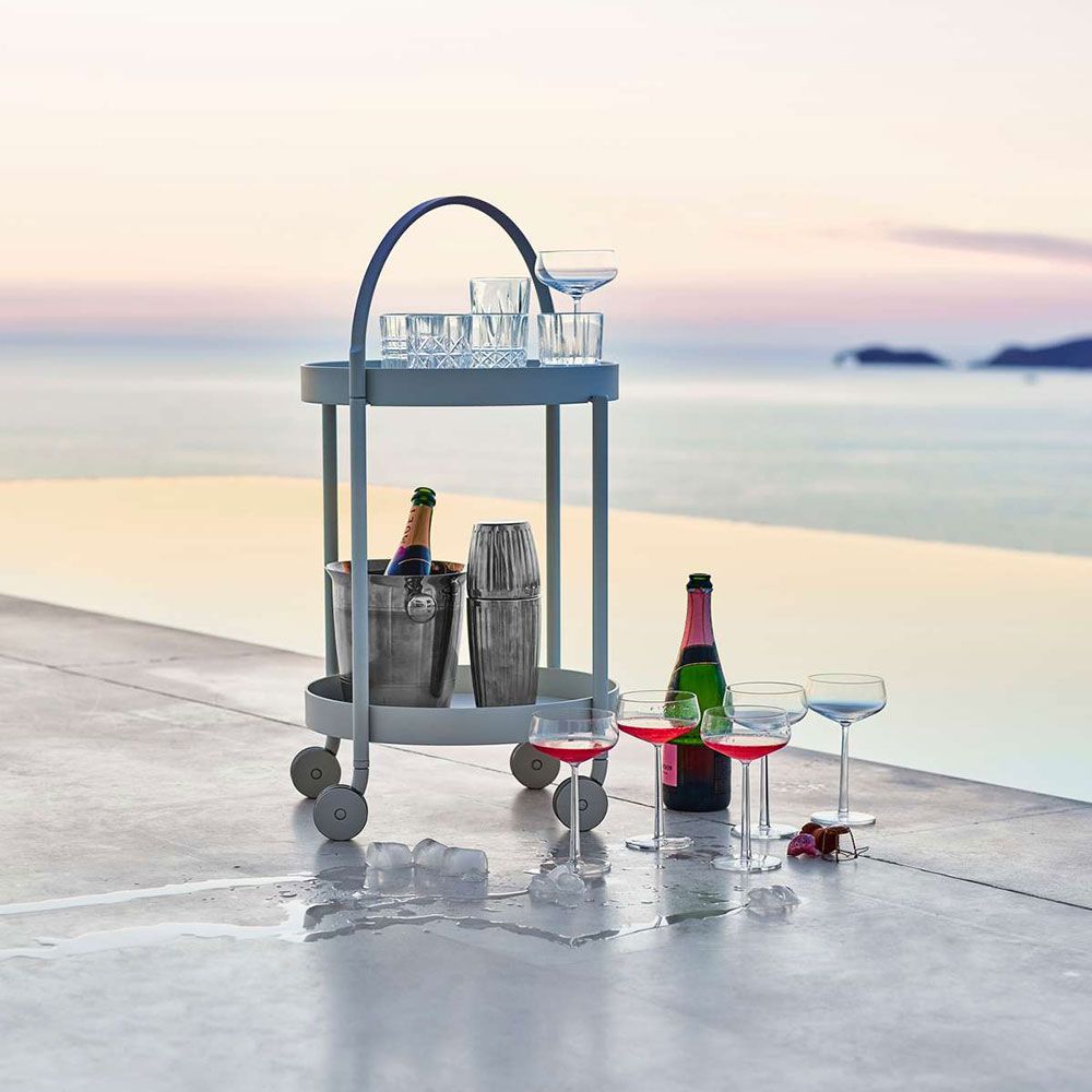 Roll Trolley / Side Table White