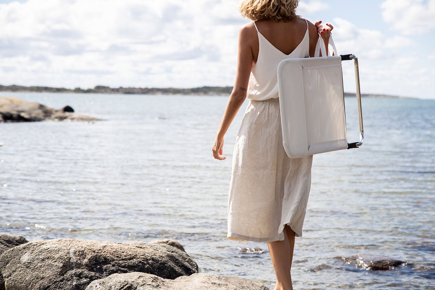 Quick sun lounger white aluminium/textilene