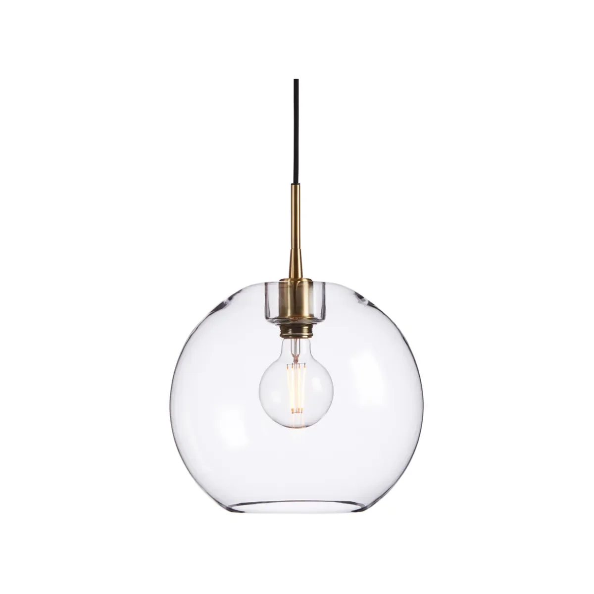 Gloria ceiling pendant Ø32 cm metal/glass brass/clear glass