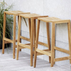 Flip bar stool teak