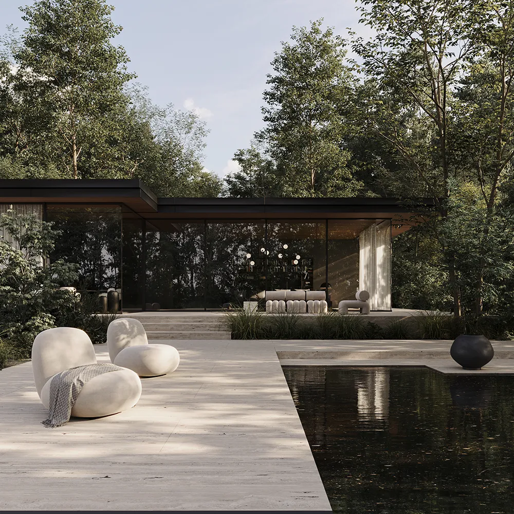 Toe lounge chair Flat - Warm Ash