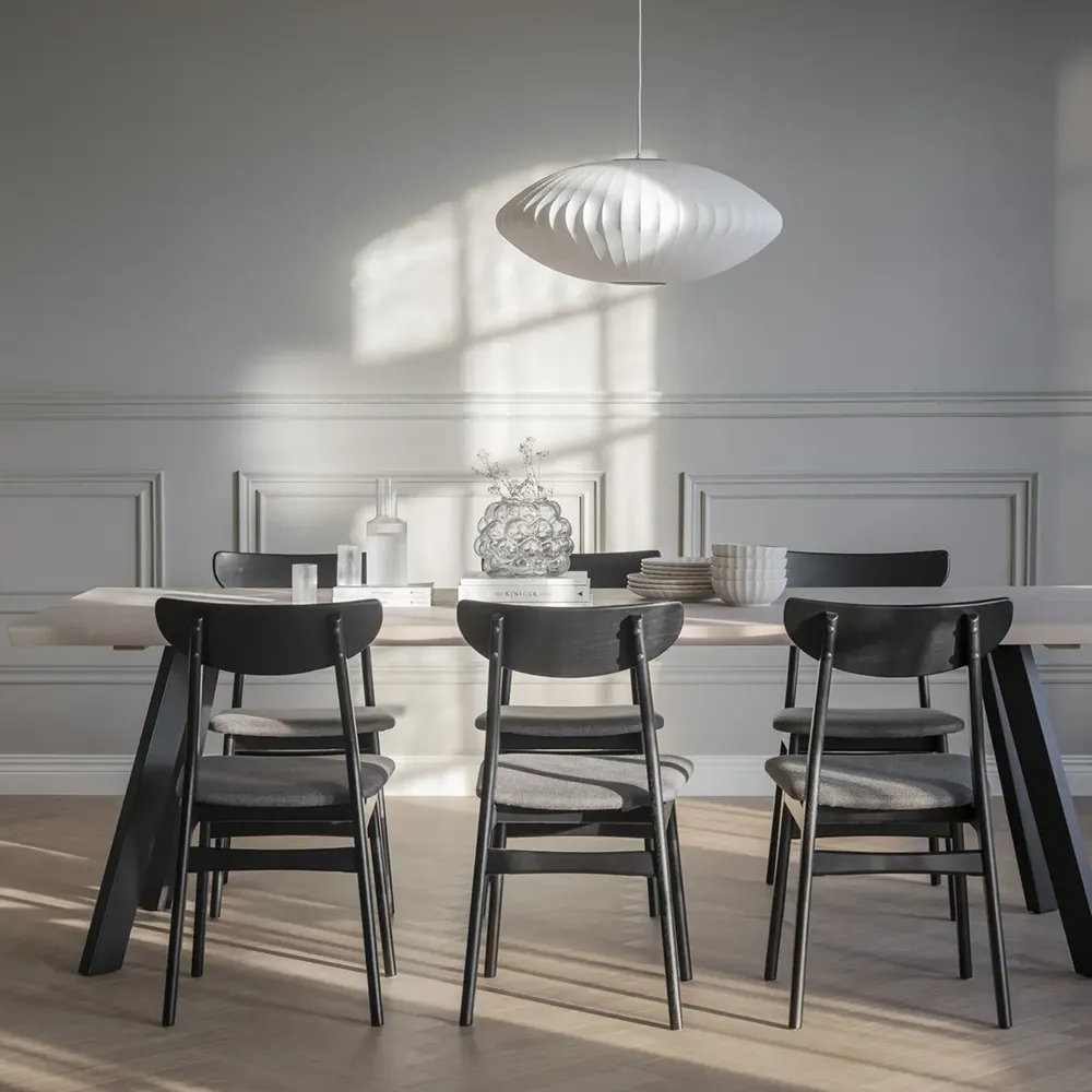 Rodham chair black oak/dark grey