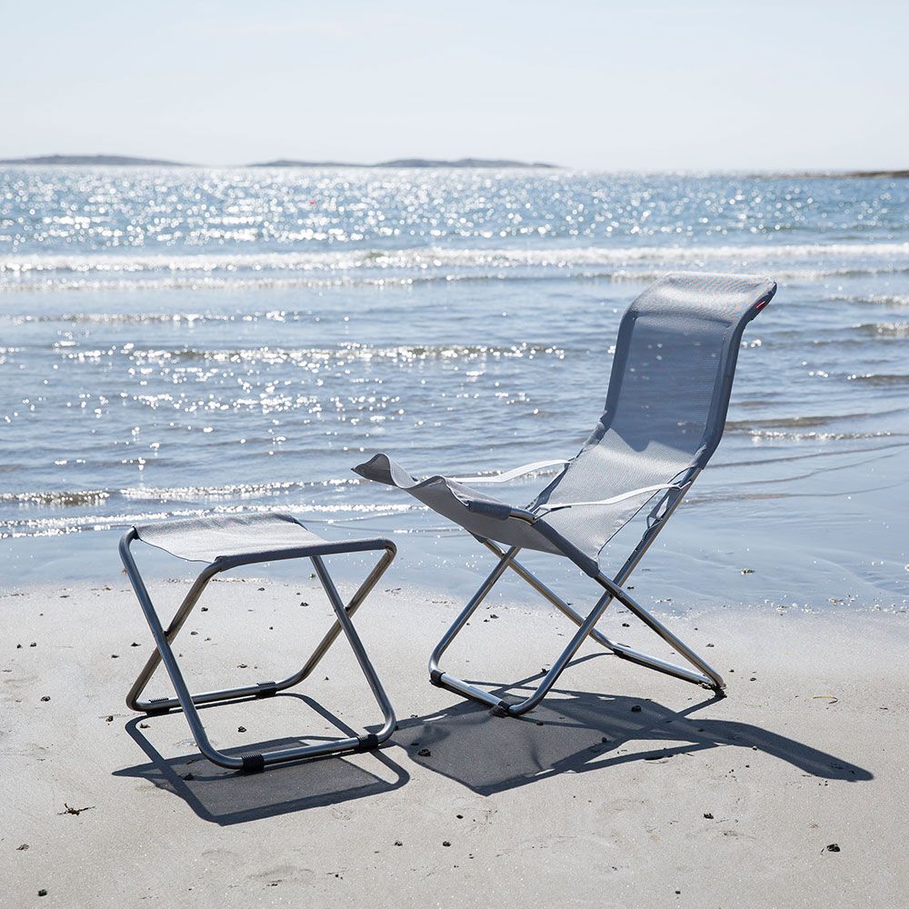 Chico footstool grey aluminium/textile