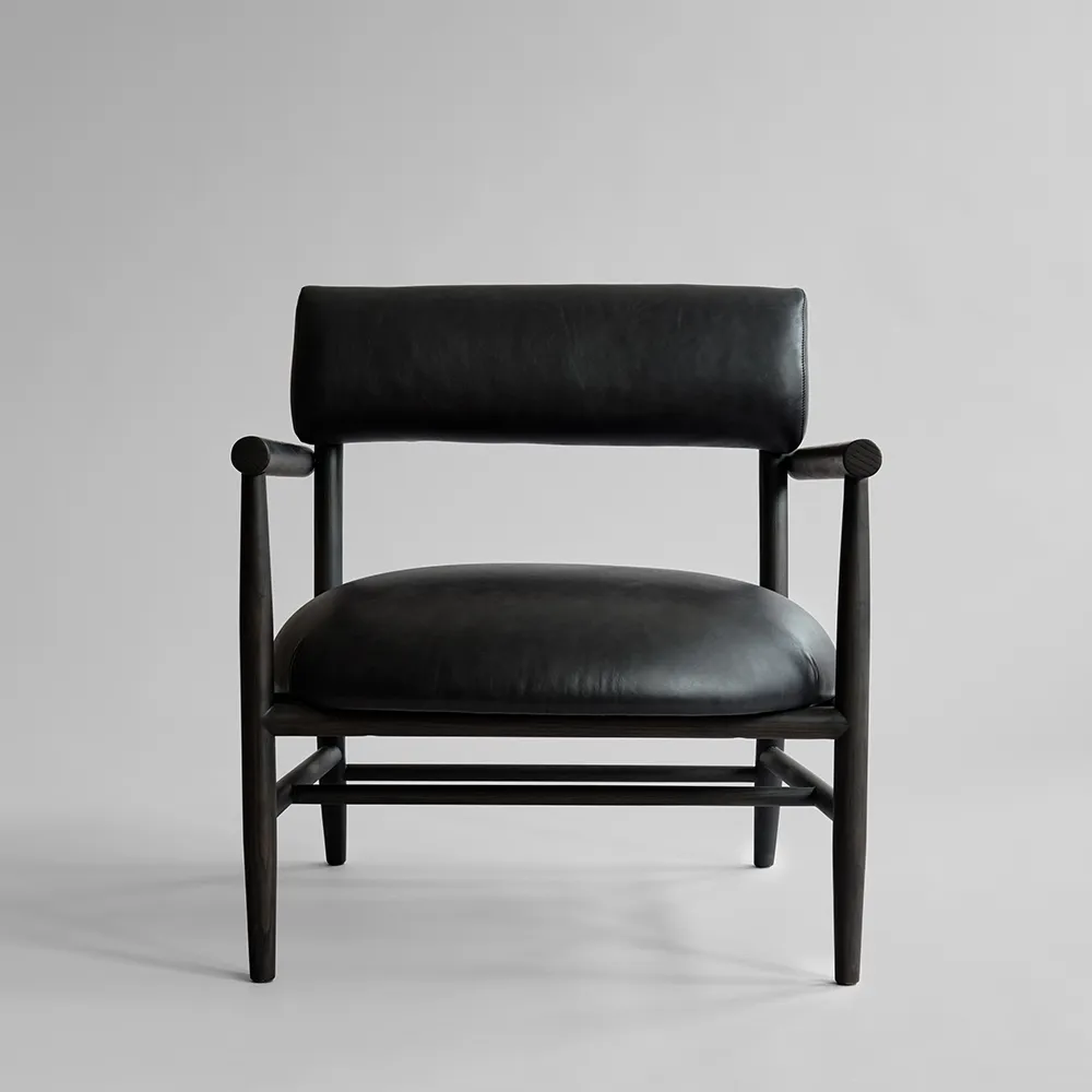 Nama Lounge Chair - Aniline leather black