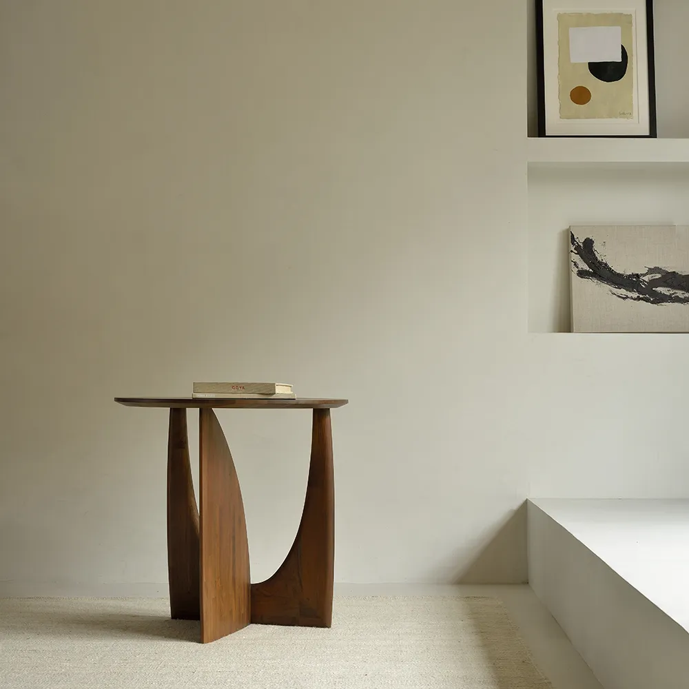 Geometric Side table Teak brown