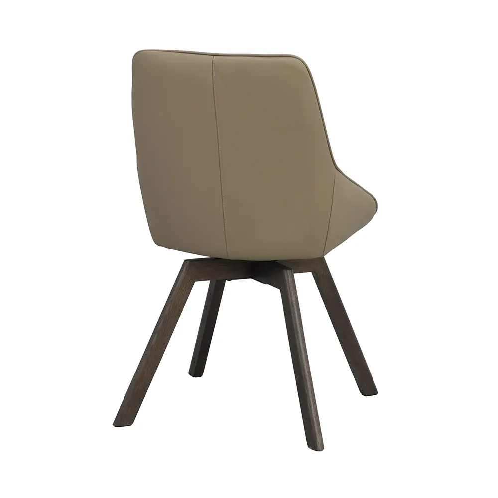 Alison dining chair beige leather/brown oak legs