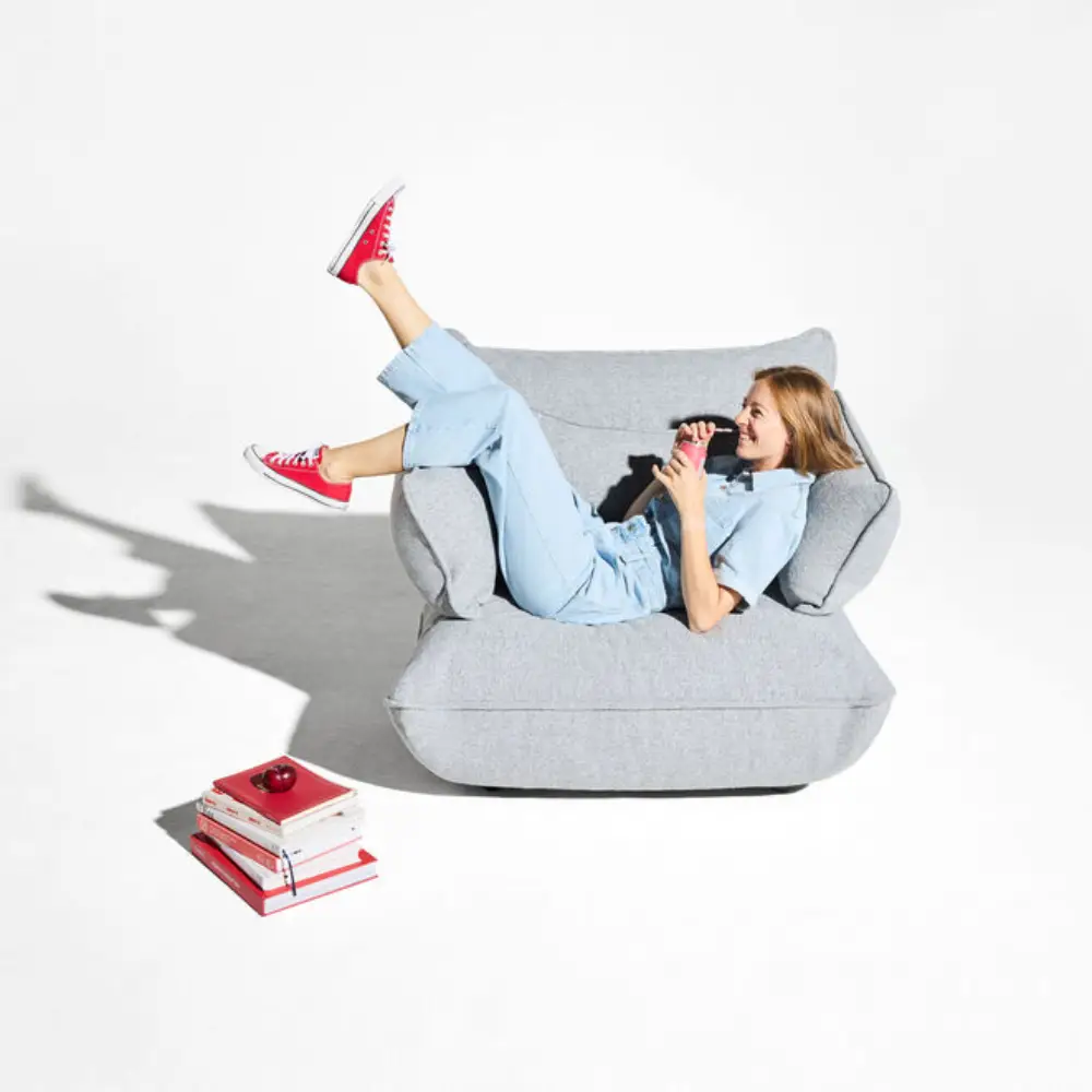 sumo seat boucle recycled grey