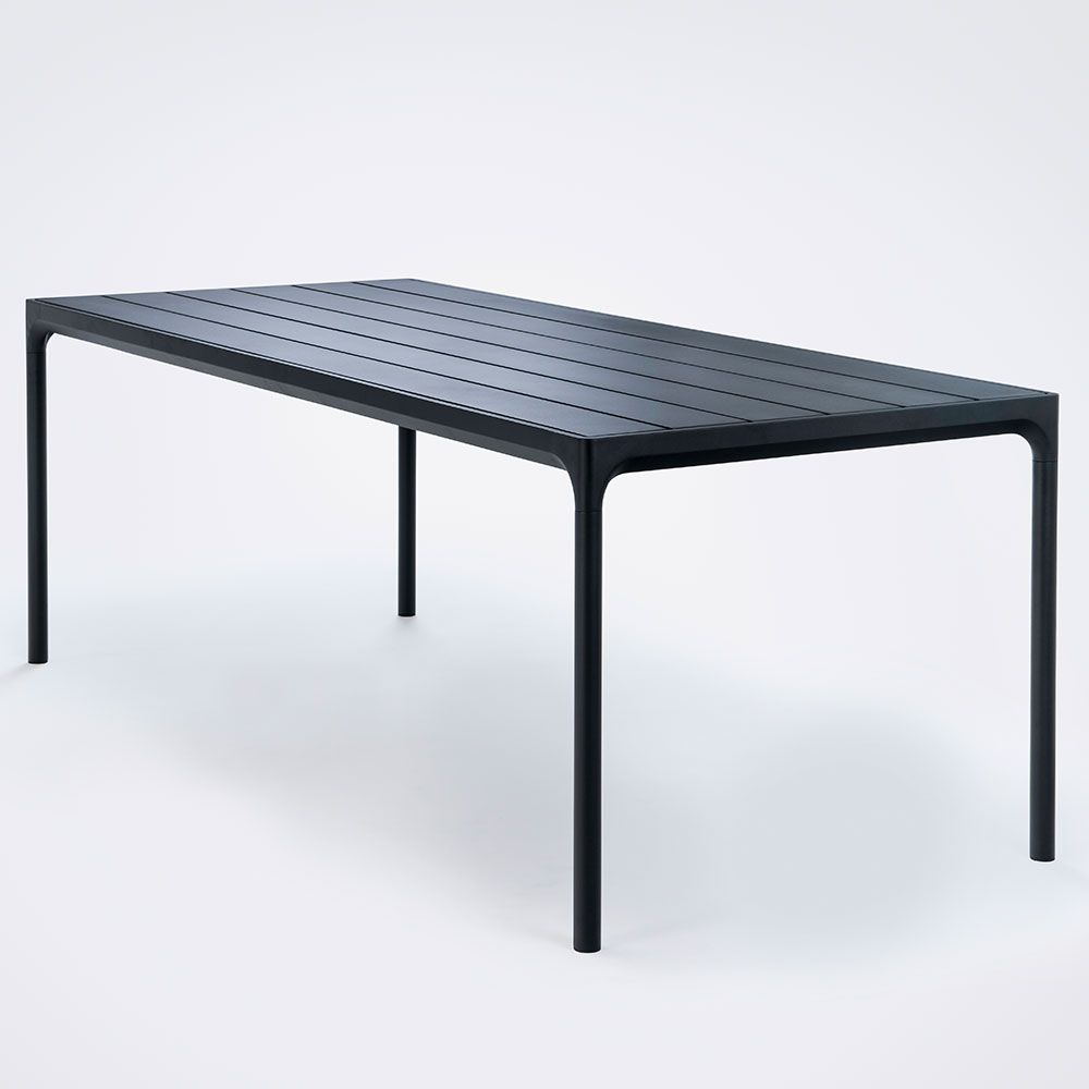 Four dining table 210x90 cm black aluminium