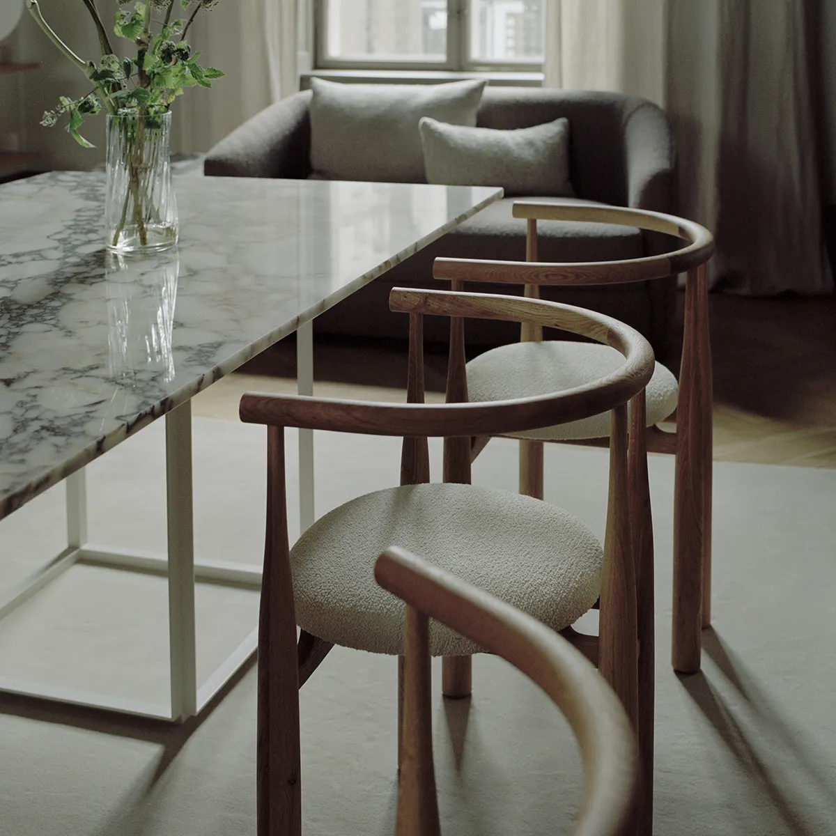 Dining Chair Bukowski Walnut Romo Linara with armrest