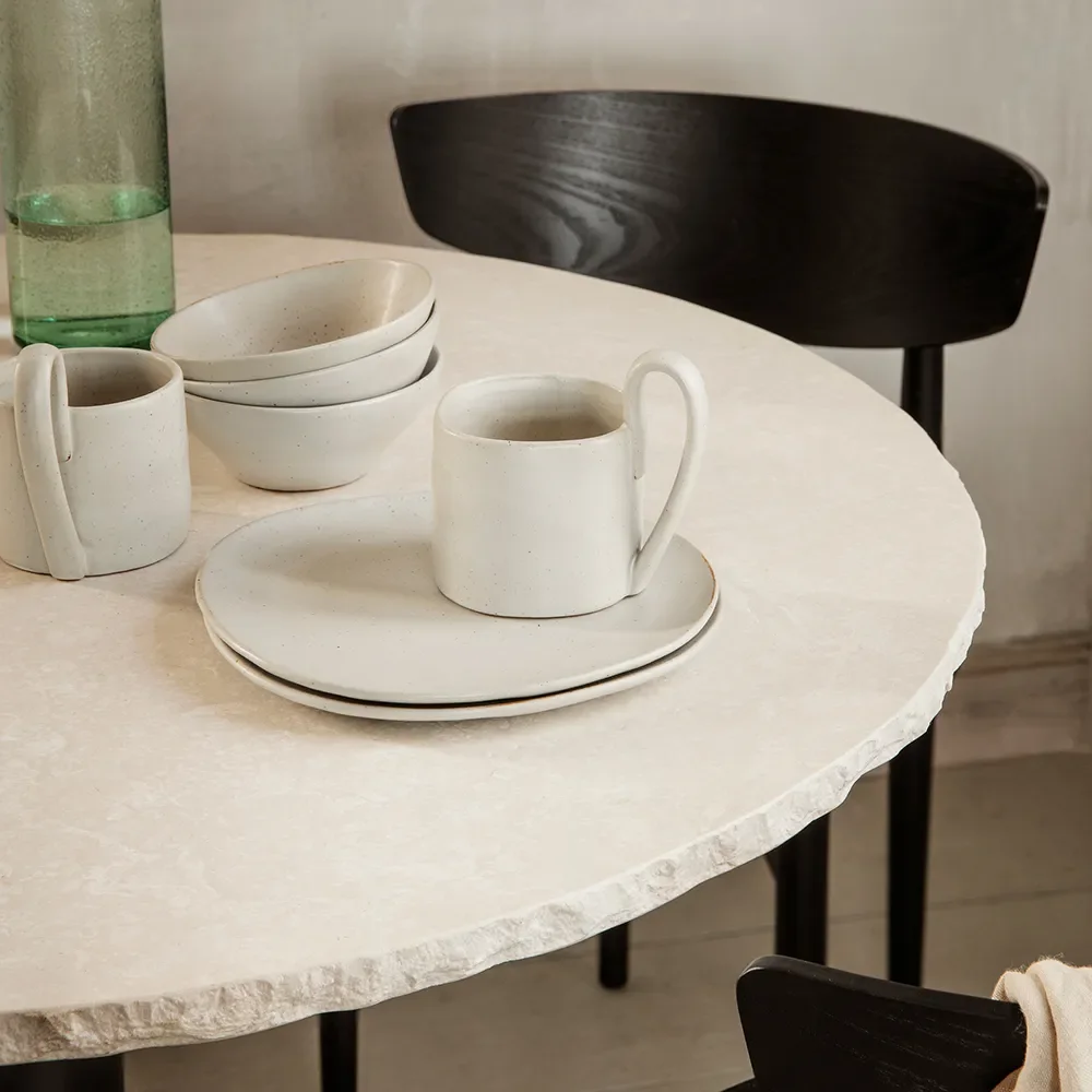 Mineral Dining Table - Bianco Curia/Cashmere