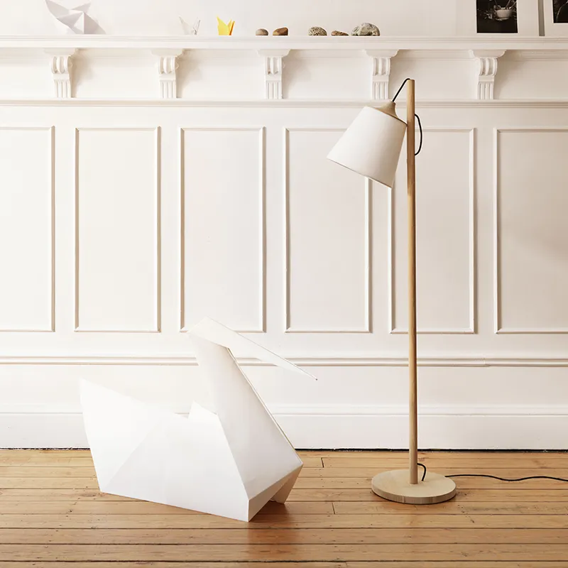 Pull Floor Lamp - Oak/White