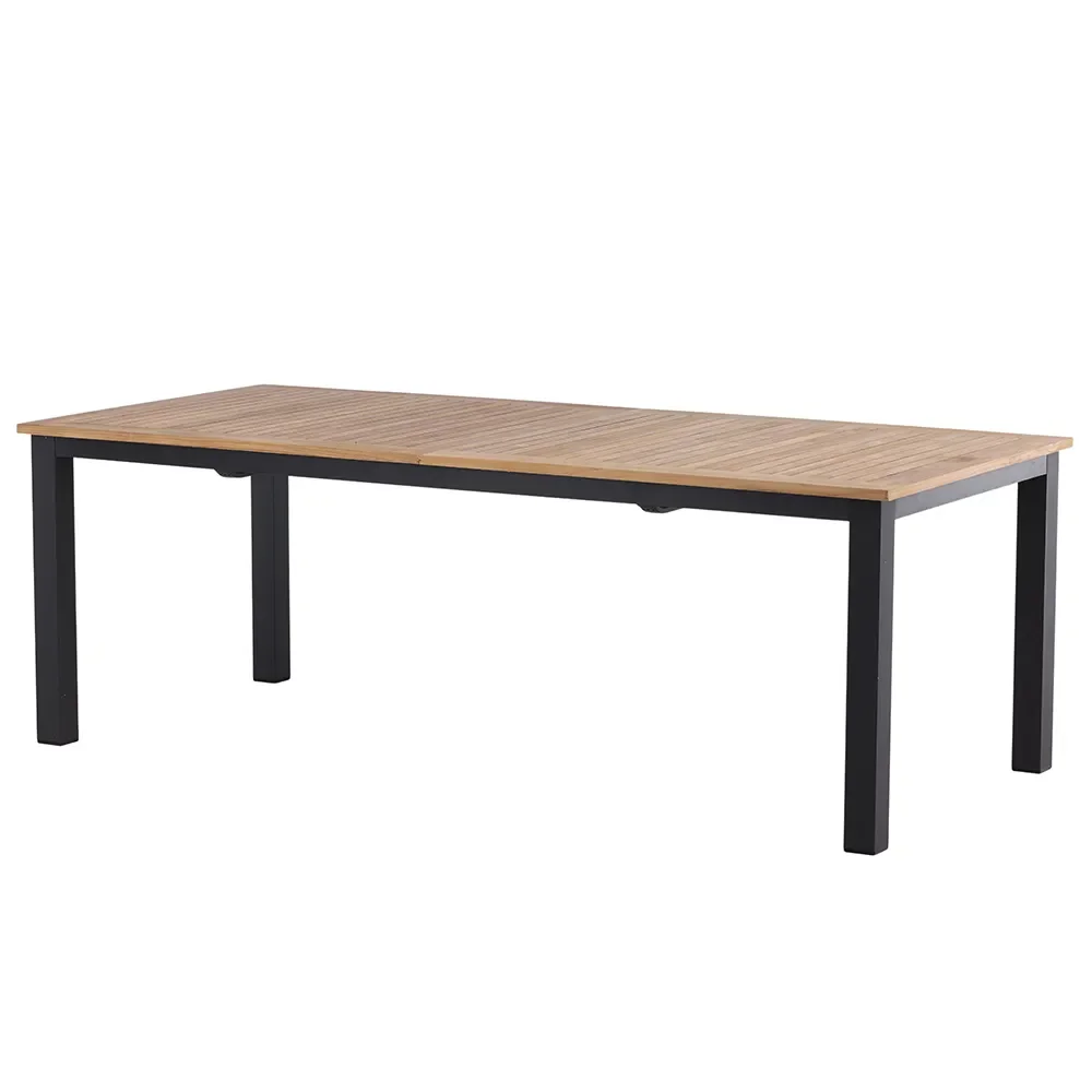 Panama Dining Table 224-324x100 cm Black/Teak