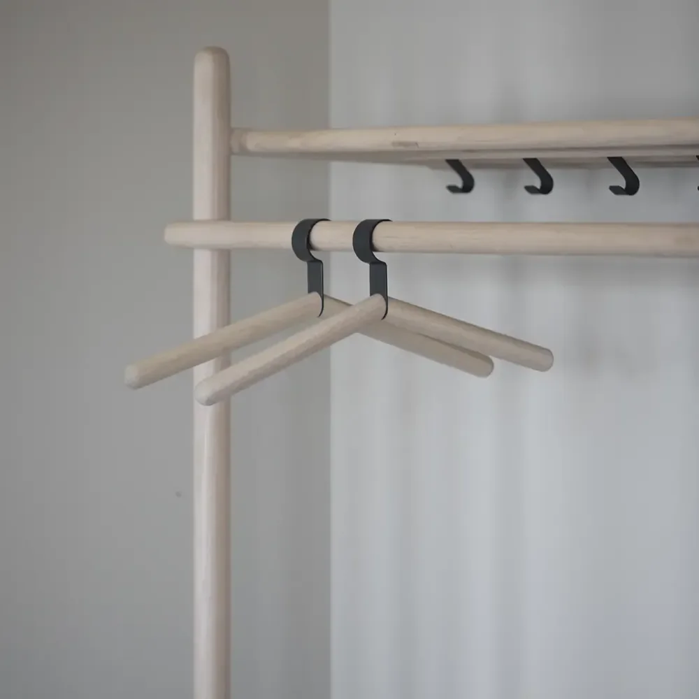 Milford clothes rack white pigmented oak