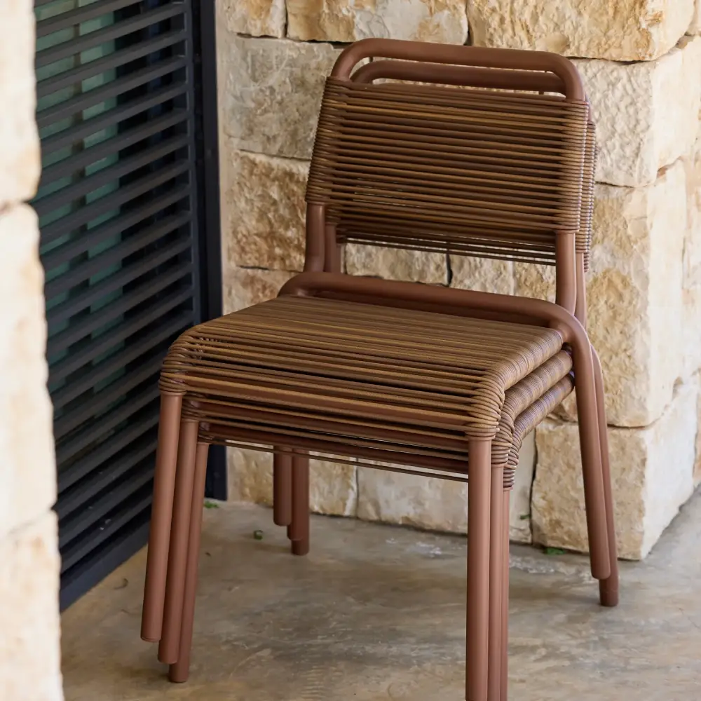 Al Dente chair, stackable m/desert red Weave Desert red
