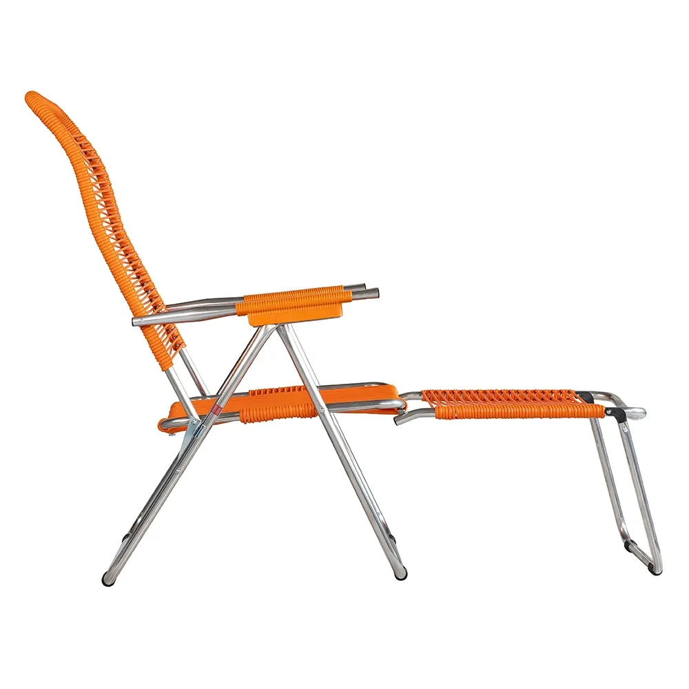 Spaghetti sun lounger orange aluminium
